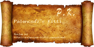 Palencsár Kitti névjegykártya